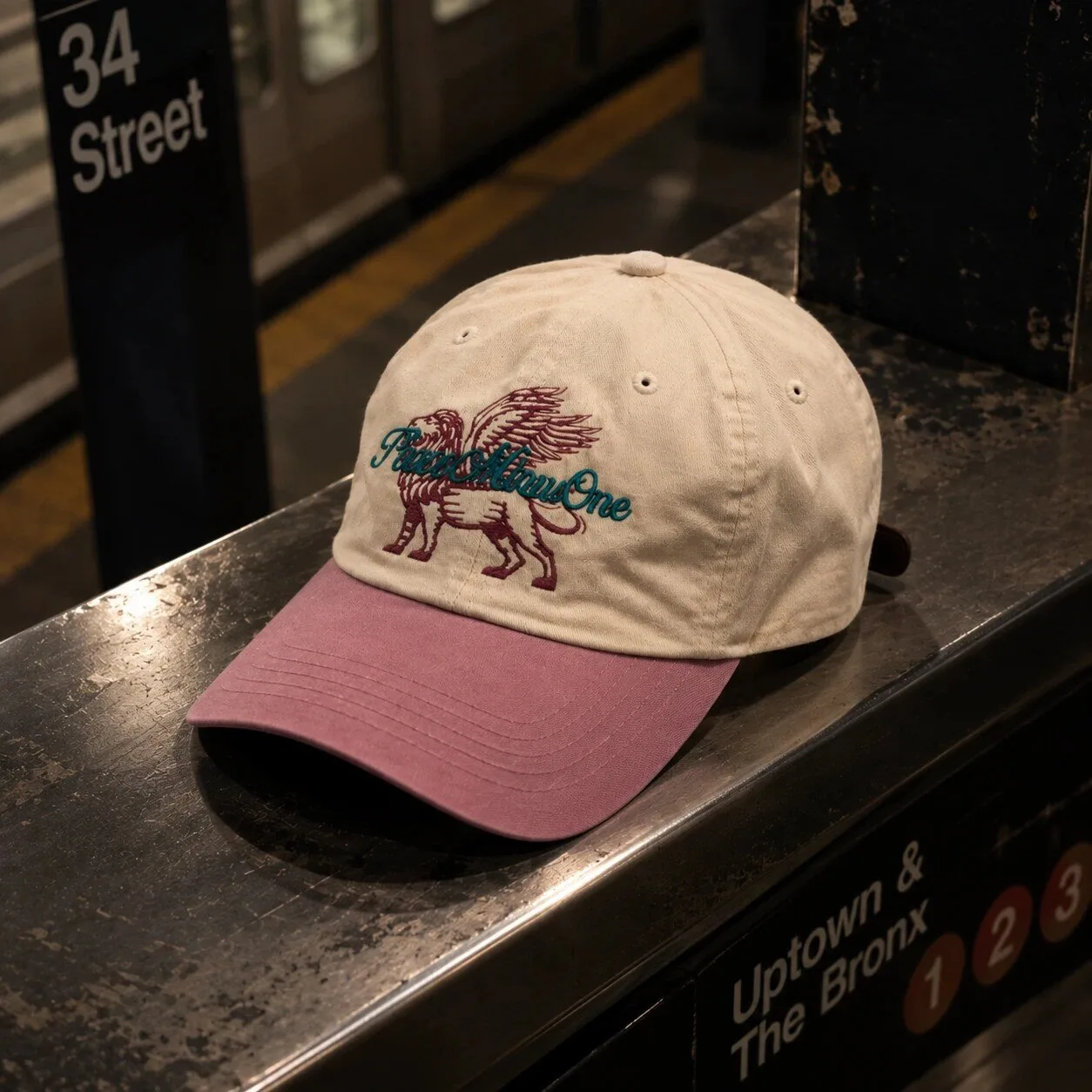 G Dragon G-Dragon PEACEMINUSONE Winged Lion Beige Purple Baseball